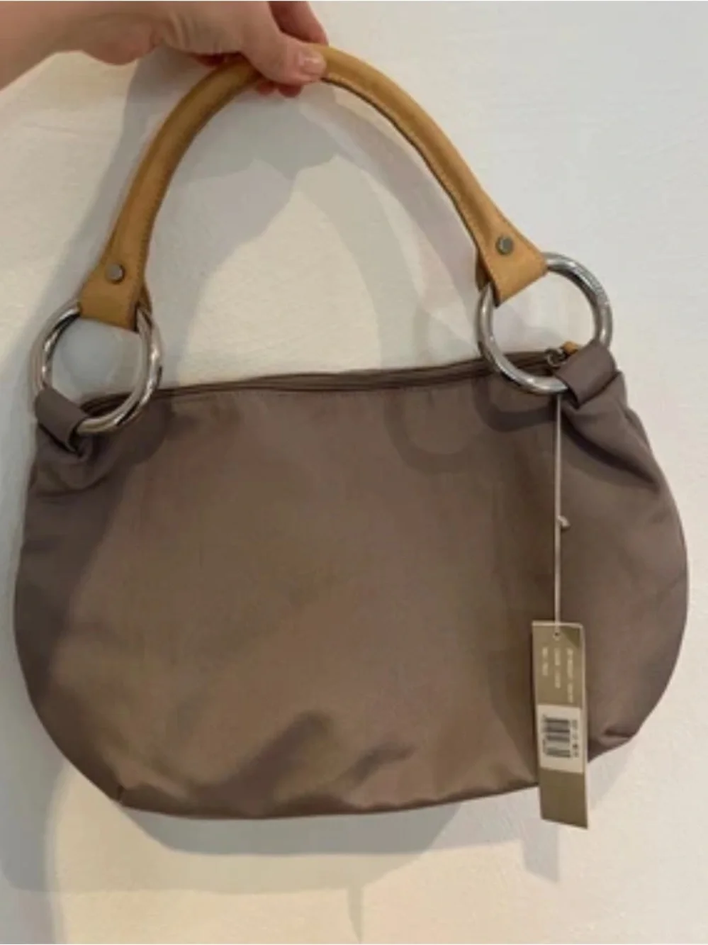Sequoia Tan Leather Loop Key & Card Holder with Silver Ring